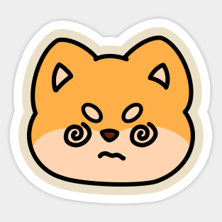 Dizzy Shiba Face Sticker